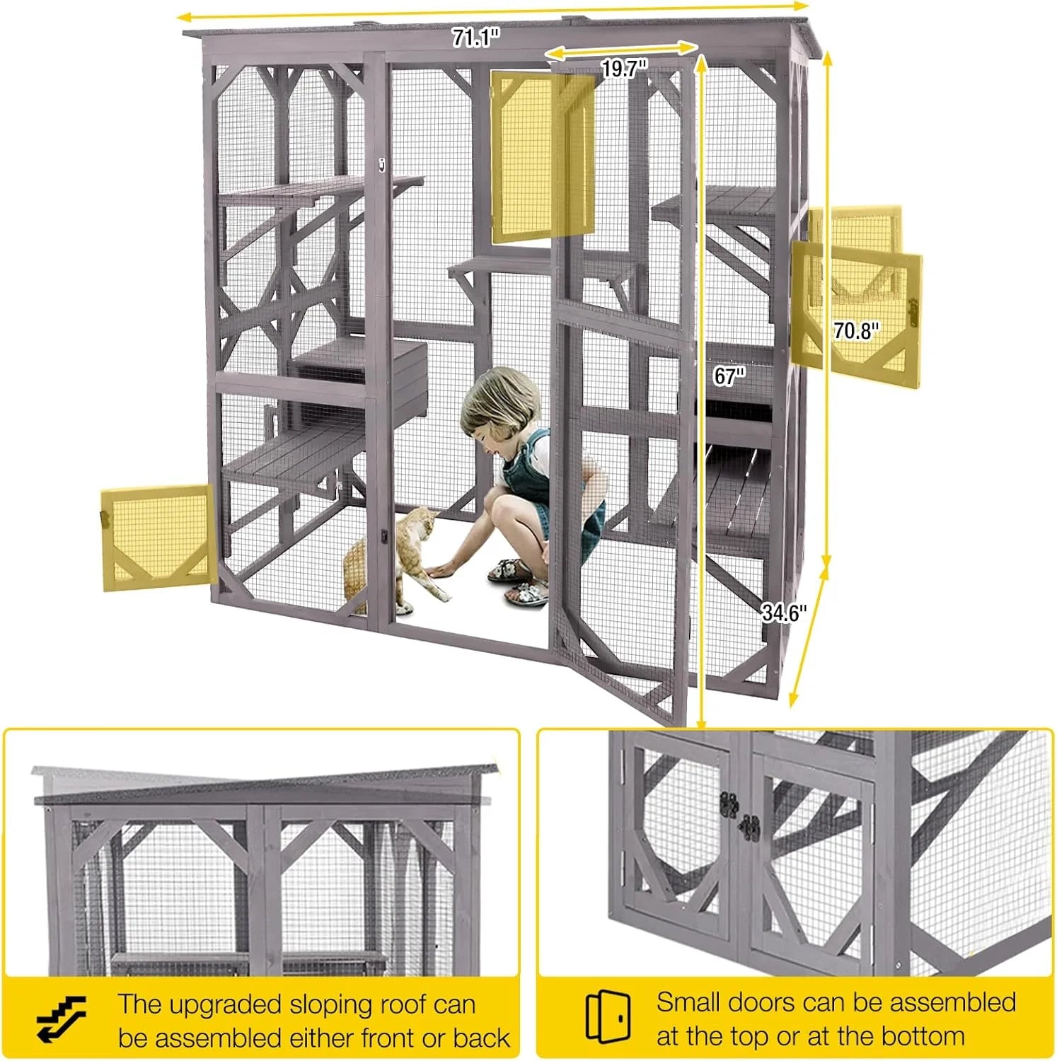 Catio Outdoor Cat Enclosure - Large Walk-In Kitty Cage