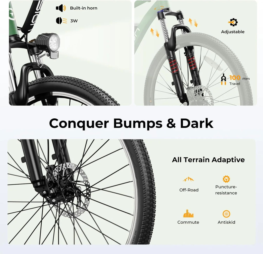 Eb5 Electric Bike 500W Motor 40Miles 20Mph